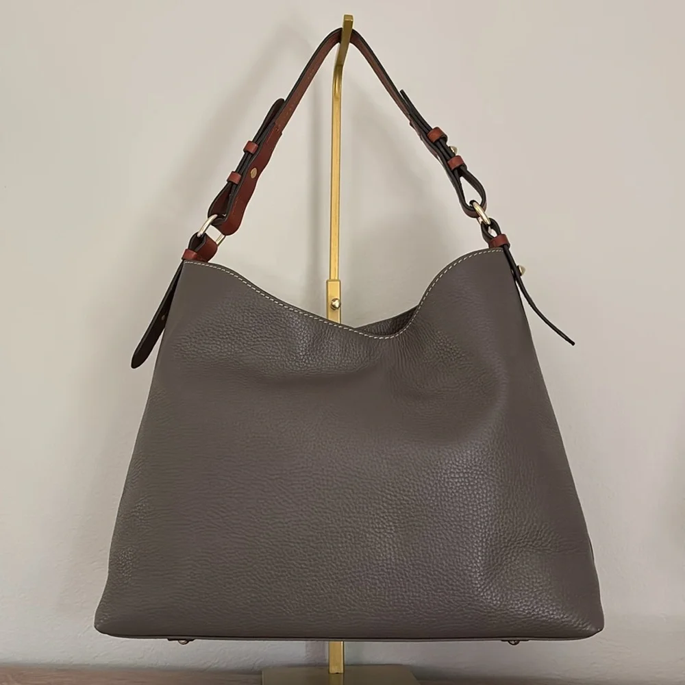 Dooney & Bourke Cooper “Elephant”Pebble Grain Shoulder Hobo Bag - Picture 2 of 10